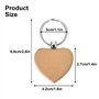 12 PCS Bricolage Vierge Porte Clés Bois Brut en Forme de Coeur