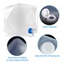 Wisebom Réservoirs d'eau Pliable 10L, Bidon d'eau avec Robinet Bouchon, Jerrican d'eau avec Poignée Portable, Récipient d'eau sa