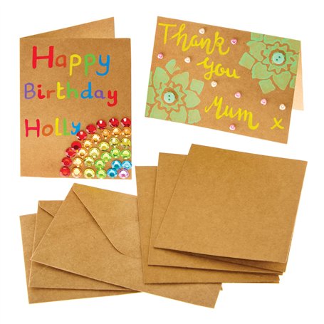 Baker Ross FX981 Kraft Greeting Card Blanks - Pack of 12