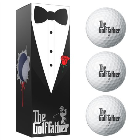 Shanker Golf Balles – The Golf Father Edition – Cadeau amusant pour papa golfeur – Pochette de 3 balles de golf tournoi – Cadeau