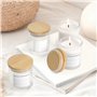 Winter Shore Petit Pot en Verre 170 ML avec Couvercles [Lot de 15] - Contenant Bougie Transparent - 15 Étiquettes Autocollantes,