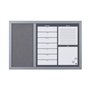 Bi-Office Tableau planning Hebdomadaire + Messages + Courrier et Panneau en Feutre 60 x 40 cm Gris