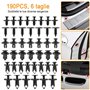 190 Pièces Clips Voiture, Rivet Clip Plastique Voiture Réparationn Automobile, Rivets en Plastique Attaches, Rivet Clip Plastiqu