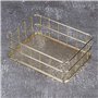 BuyWeek Panier de Rangement, Organisateur de Rangement de Bureau en Treillis métallique Durable Multifonction doré pour Un Usage