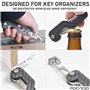 POCARDO KEY-TOOL | Outil multifonction 12 en 1 pour organisateur de clés | Accessoire porte-clefs | en forme de clé | Tournevis,