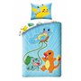 Parure de lit réversible pour enfant - Certifié Öko-Tex - Housse de couette 140 x 200 cm et taie d'oreiller 70 x 90 cm - Pokémon