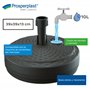 Base de parasol polyethylene 10 kg 39 x 39 x 13 cm en chocolat