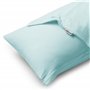 DecoKing Lot de 2 taies d'oreiller 50 x 60 cm en jersey de coton avec fermeture éclair - Bleu clair - Ambre