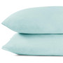 DecoKing Lot de 2 taies d'oreiller 50 x 60 cm en jersey de coton avec fermeture éclair - Bleu clair - Ambre