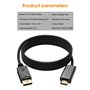 Câble DisplayPort vers HDMI 1,8 m, Adaptateur Câble DP vers HDMI 4K, Câble Unidirectionnel Compatible avec Moniteur TV Projecteu