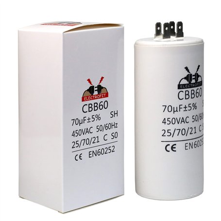 Electrofit Condensateur moteur 450V AC 70 uF CBB60