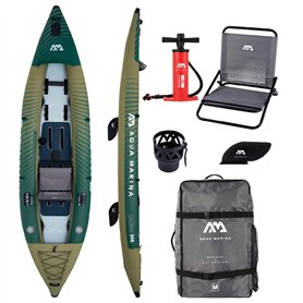 Aqua Marina Caliber 398 Kayak de pêche/pêche Drop Stitch Fusion Kayak pour 1/2 Personnes