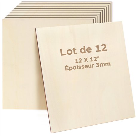 LotFancy Lot de 12 plaques de contreplaqué