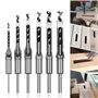 Lot de 6 Forets à bois trou carré Bédanes Creux en Acier Outils Set pour travail du bois Foret a trou carre Foret Trou de Perçag