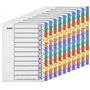 Create idea Lot de 10 intercalaires A4 extra larges multicolores 11 trous en polypropylène renforcé avec onglets de couleur pour