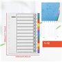 Create idea Lot de 10 intercalaires A4 extra larges multicolores 11 trous en polypropylène renforcé avec onglets de couleur pour
