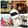 WOCVRYY Tapis de Barbecue 130x160cm Tapis Barbecue Sol d'Extérieur Pliable Tapis de Grille Anti Feu BBQ Tapis Réutilisable Facil