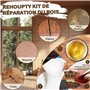 Kit Reparation Parquet, Tout-en-un Kit de Réparation Meuble Comprend Mastic Bois & 12 Couleurs Bouche-pores Pour Bois et Cire Bo