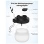 Oasser 20 Pcs Kit de Nettoyage pour Aérographe Comprenant 1 Pot de Nettoyage et 8 Filtres en Coton avec Support 5 Brosses de Net