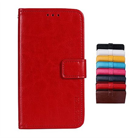 SHIEID Coque pour ASUS Zenfone Max Pro M1 ZB602KL Étui Porte-Monnaie Housse Soft Housse pour Smartphone Rouge