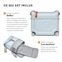 Stokke Coffret de Voyage JetKids, Bleu - Comprend Un lit-Valise à roulettes pour Enfant + Sac à Dos Crew Backpack léger, Extensi