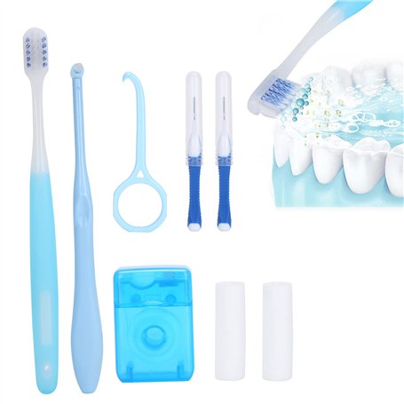 Kit de Soins Orthodontiques Portables Kit de Brosse à Dents Orthodontique pour Patient Orthodontique pour Appareil Dentaire Kit
