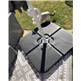 Dalles de Contrepoids 9 Kg pour Parasol 4 Pièces en Plastique Noir Résistant Caria