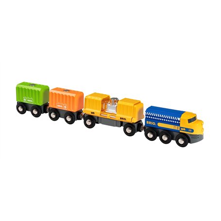 Brio World - 33982 - Long Train de Marchandises - Pour circuit de train en bois - Système d'attache aimantée - Jouet pour garçon