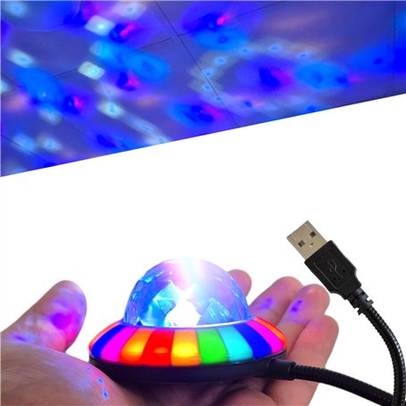 LuminKing Boule disco - Éclairage de fête contrôlé par la musique avec connexion USB