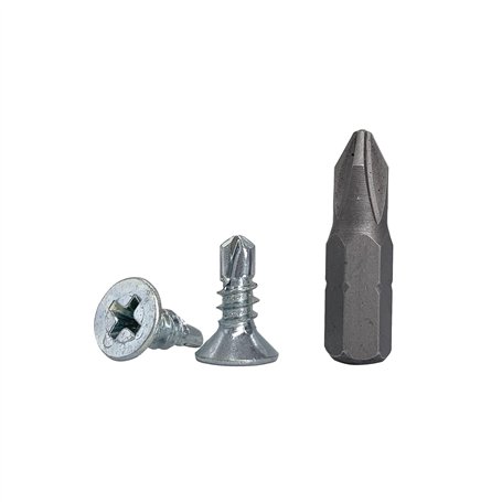 DIN 7504 P Lot de 150 vis autoperceuses en acier zingué avec tête fraisée - pour tôles (4