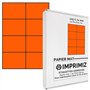 200 étiquettes autocollantes Orange fluo de 105 X 74 mm - 8 étiquettes/feuille - 25 planches papier A4 adhésif couleur - pour im