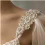YO-HAPPY Voile de Mariage, Femmes Tulle Cathédrale Longueur De Plancher De Mariage Capes Épaule Imitation Cristal Bijoux Appliqu