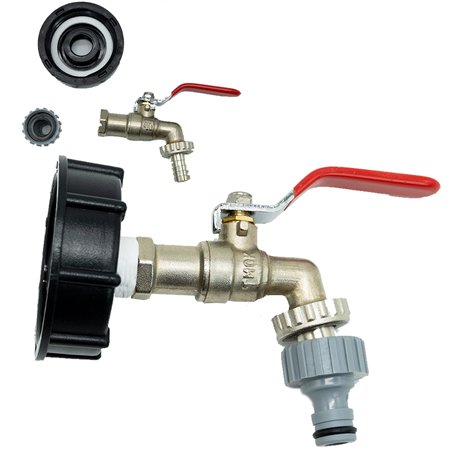 Adaptateur de réservoir IBC IBC - Adaptateur de vidange pour réservoir d'eau - Raccord de Robinet S60X6 sur Laiton - Robinet de