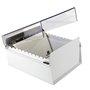Acrimet Boîte à Fiches Organisateur 5'' x 8’', Base en Métal Robuste (Index AZ et un Séparateur Plastique Inclus) (Base Blanc av