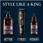 Gillette King C Tondeuse Electrique Pour Hommes, Sans Fil Avec Lames Affûtées Inusables, Tête Lavable, Coffret Avec 4 Sabots Dif