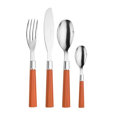 Pintinox Lot de 24 couverts en velours couleur orange