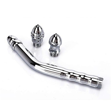 Enema Shower Douche Pomme de douche en aluminium pour le nettoyage du côlon avec 7 trous (3 têtes et un tube à essai)…