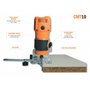 CMT CMT10 Fraise électronique professionnelle pour bords 550 W-230 V avec pinces 6/8 mm, orange/noir