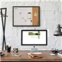 Bakaji Tableau magnétique blanc avec tableau mémo en liège combiné 60 x 40 cm Cadre en bois avec marqueur effaçable 2 aimants et
