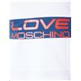 Love Moschino Sweat-Shirt à Manches Longues Flared Fit Maillot de survêtement, Blanc/Bleu, 44 Femme