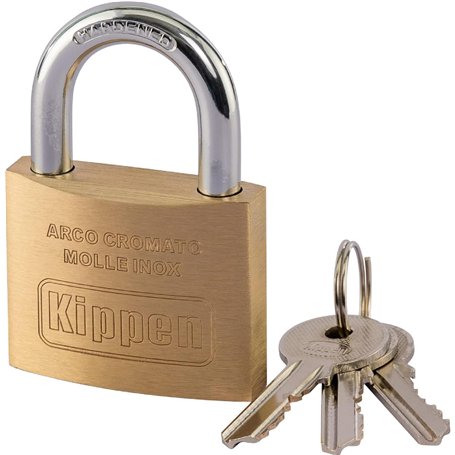 Kippen 2002D1 Cadenas à arc avec corps en laiton 40 mm