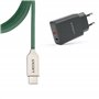 USB-A + USB-C 20W Charger with Type-C Cable 1m | Fast Charge 3A | Soft Silicone | CE Certified | Safe & Compatible with iPhone,