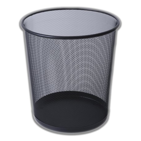 IPEA Panier à papier en maille métallique noir - 26 x 23 cm - Panier à papier de recyclage pour bureau