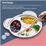 Assiette en Acier Inoxydable, Assiette à Compartiments en Forme de Panda Plateau Repas 3 Compartiments pour Camping, Repas des E