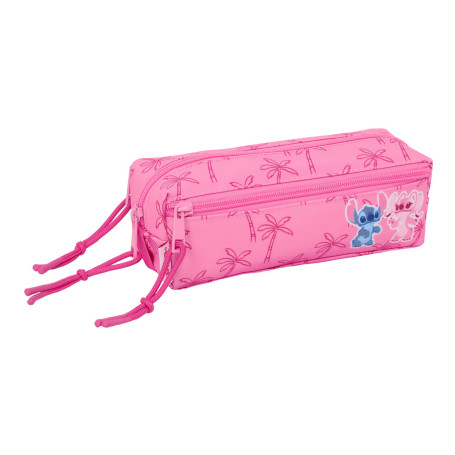 Trousse Fourre-Tout Triple Lilo & Stitch Chill Rose Menthe 22 x 8