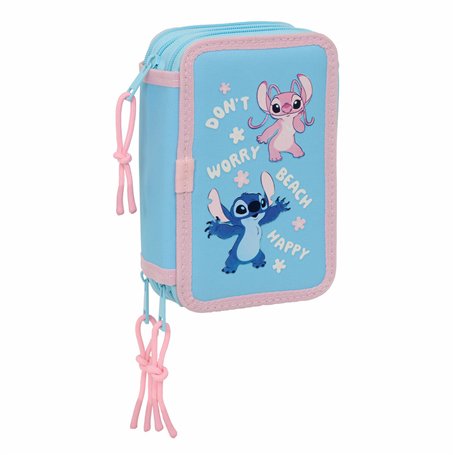 Pochette à crayons triple Lilo & Stitch Happy Bleu ciel 12
