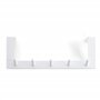 Rayen Cintre 5 crochets Porte-manteau Barre de crochet Accroche-porte Multifonctionnel Gain de place Blanc 36 cm x 12