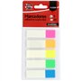 Fixo Notes | 125 marqueurs adhésifs en plastique translucides et repositionnables | 12 x 45 mm | Couleurs fluo | Écrire avec un