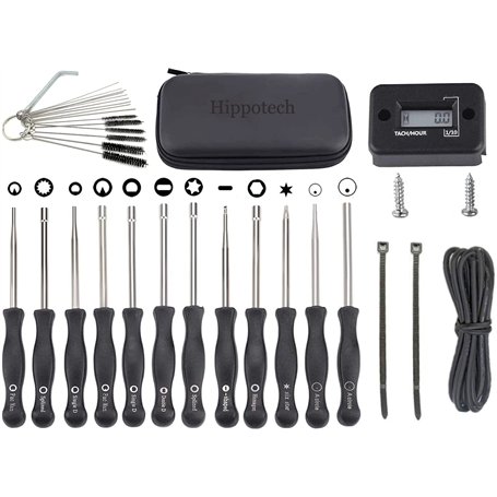 Hippotech Lot de 12 outils de réglage de carburateur et tachymètre tachymètre pour moteur 2 temps pour Echo pour STIHL pour Poul