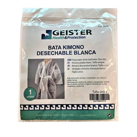 SODIAL(R) Blouse Kimono jetable Blanc Taille unique